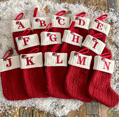 Luxury Lettered Santa Stockings