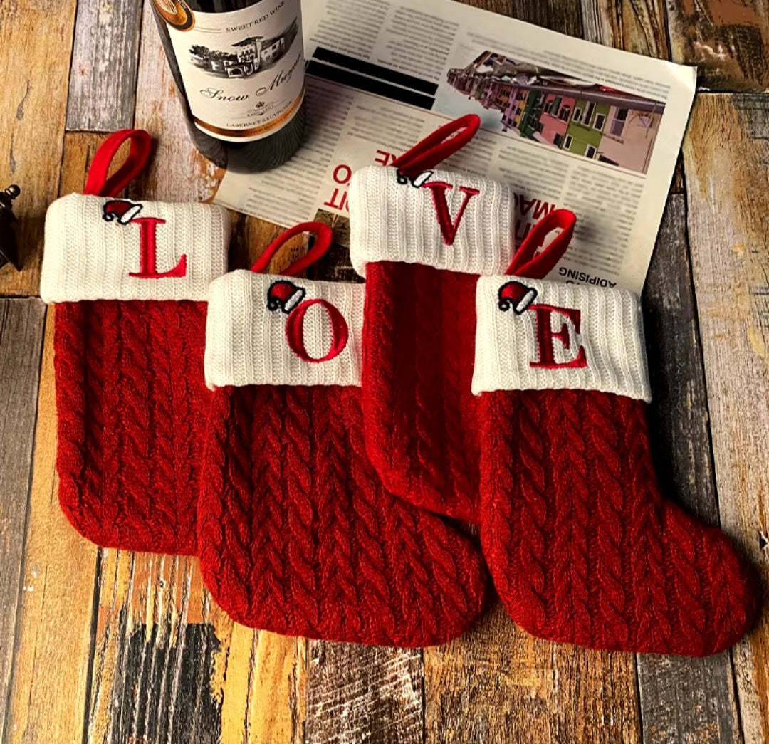 Luxury Lettered Santa Stockings