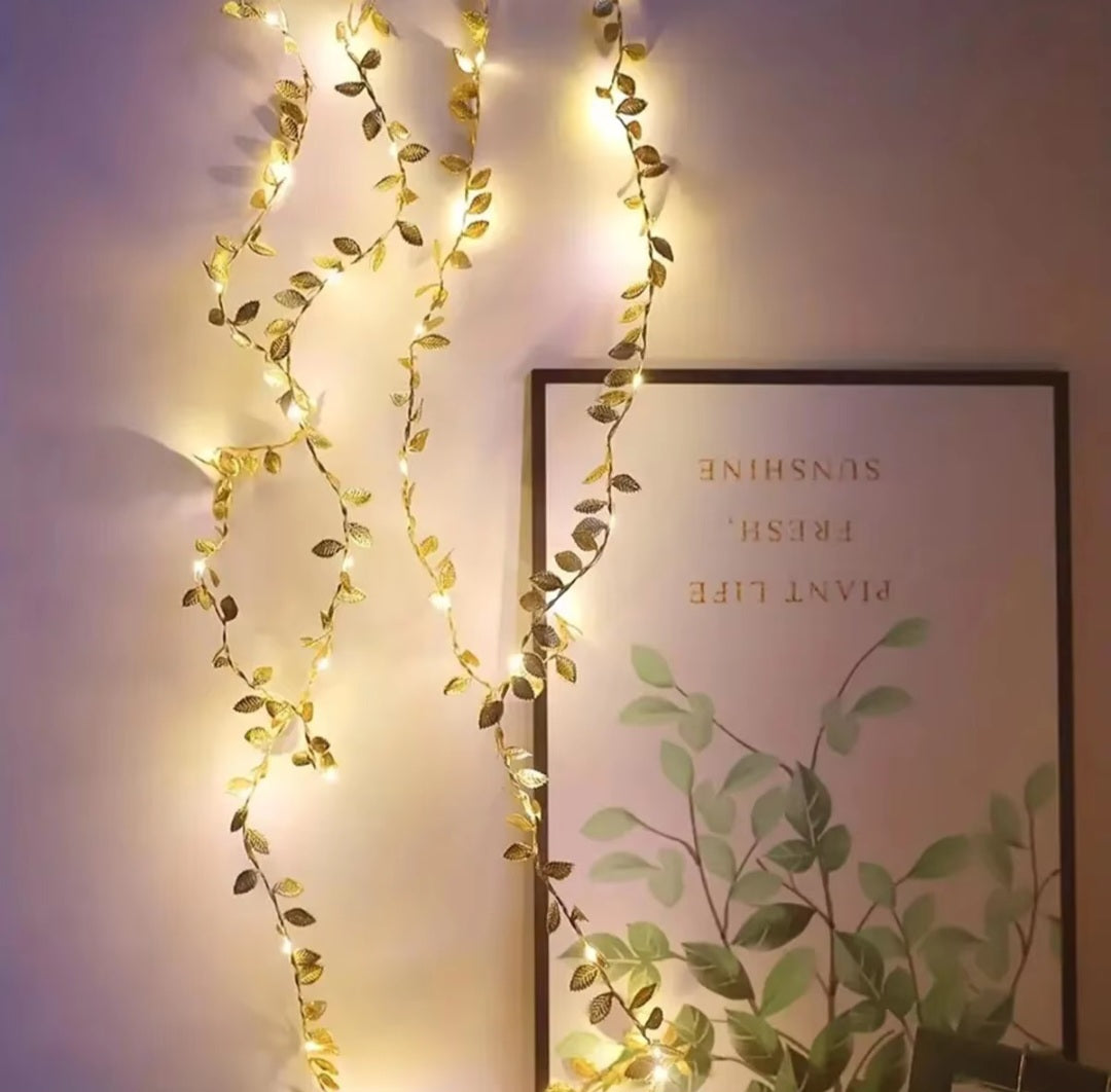 Golden Leaves Fairy Light Garland