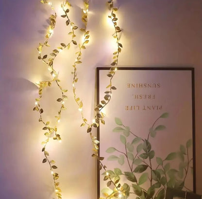 Golden Leaves Fairy Light Garland