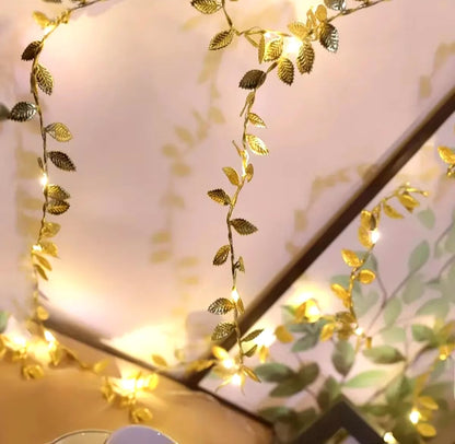 Golden Leaves Fairy Light Garland