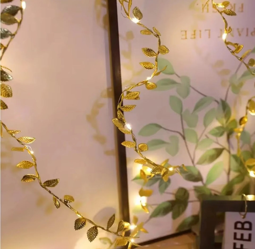 Golden Leaves Fairy Light Garland