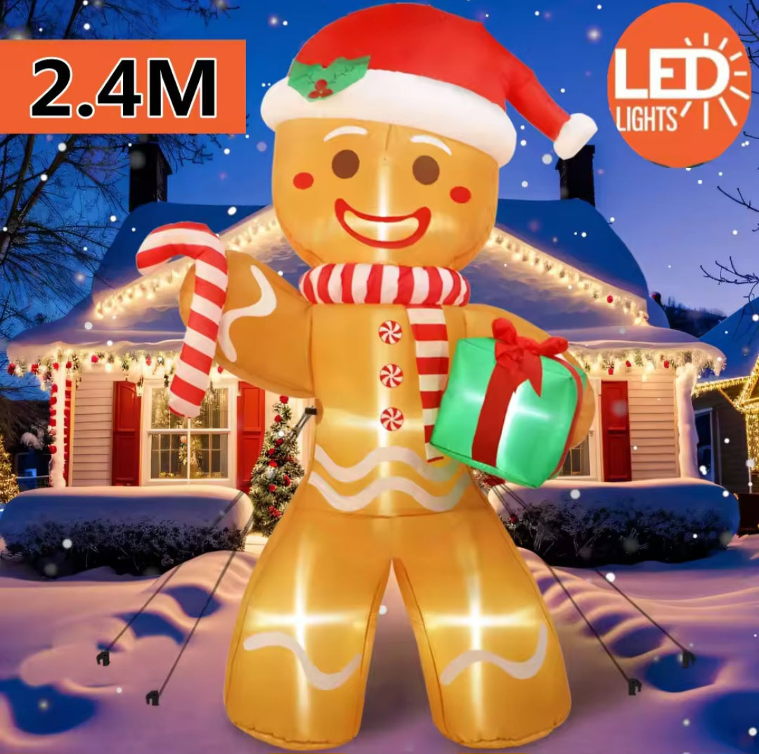 Giant 2.4 Meter LED Gingerbread Inflatable