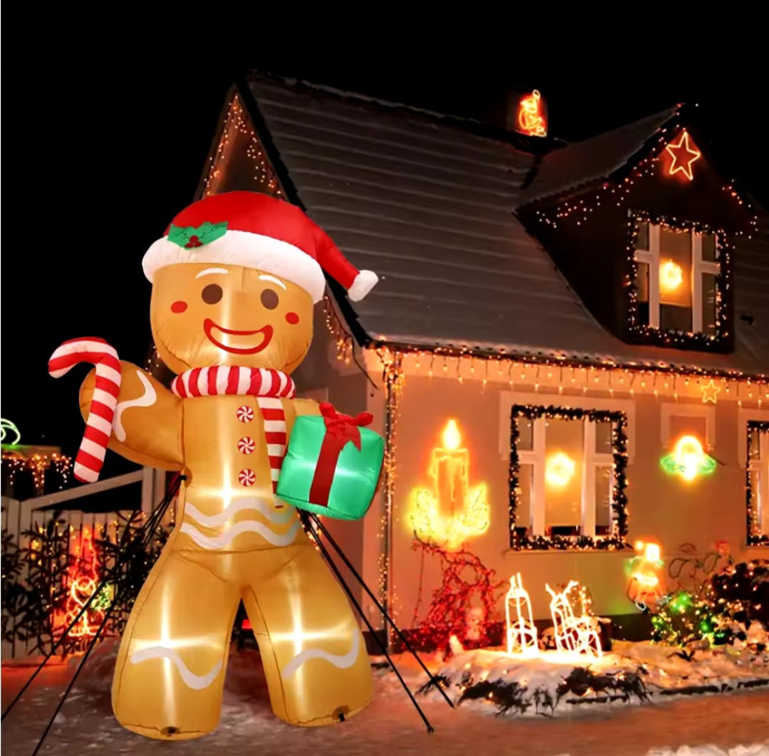 Giant 2.4 Meter LED Gingerbread Inflatable