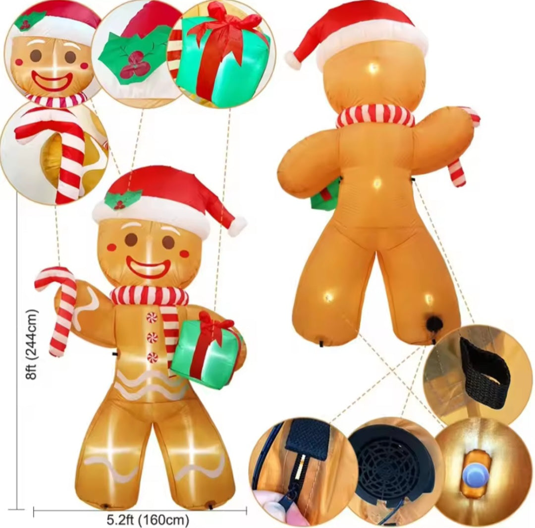 Giant 2.4 Meter LED Gingerbread Inflatable