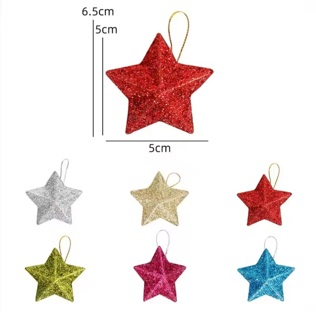 24 Festive Star Pendants