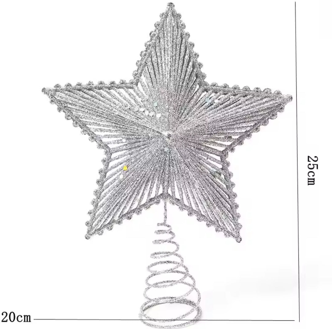 Glitter Star Xmas Tree Topper