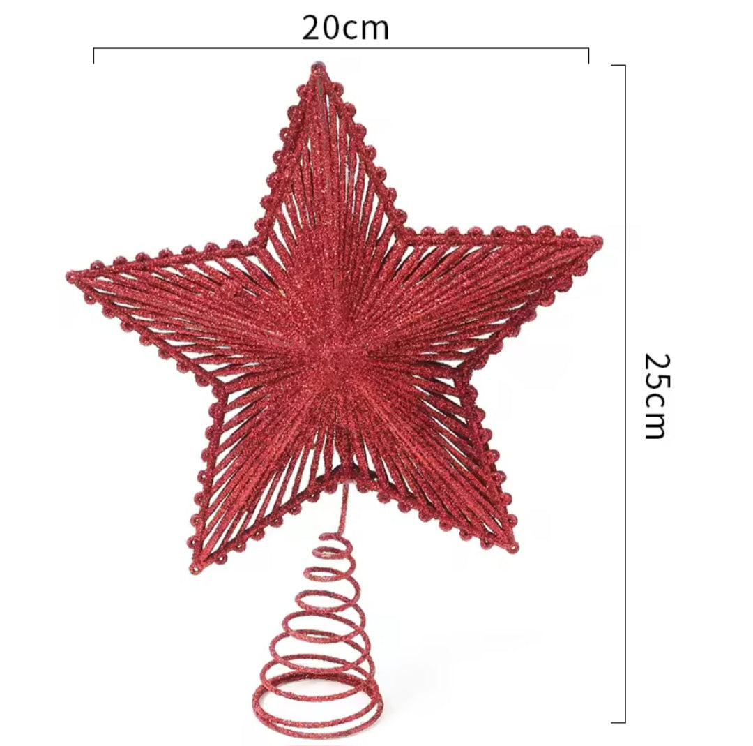 Glitter Star Xmas Tree Topper