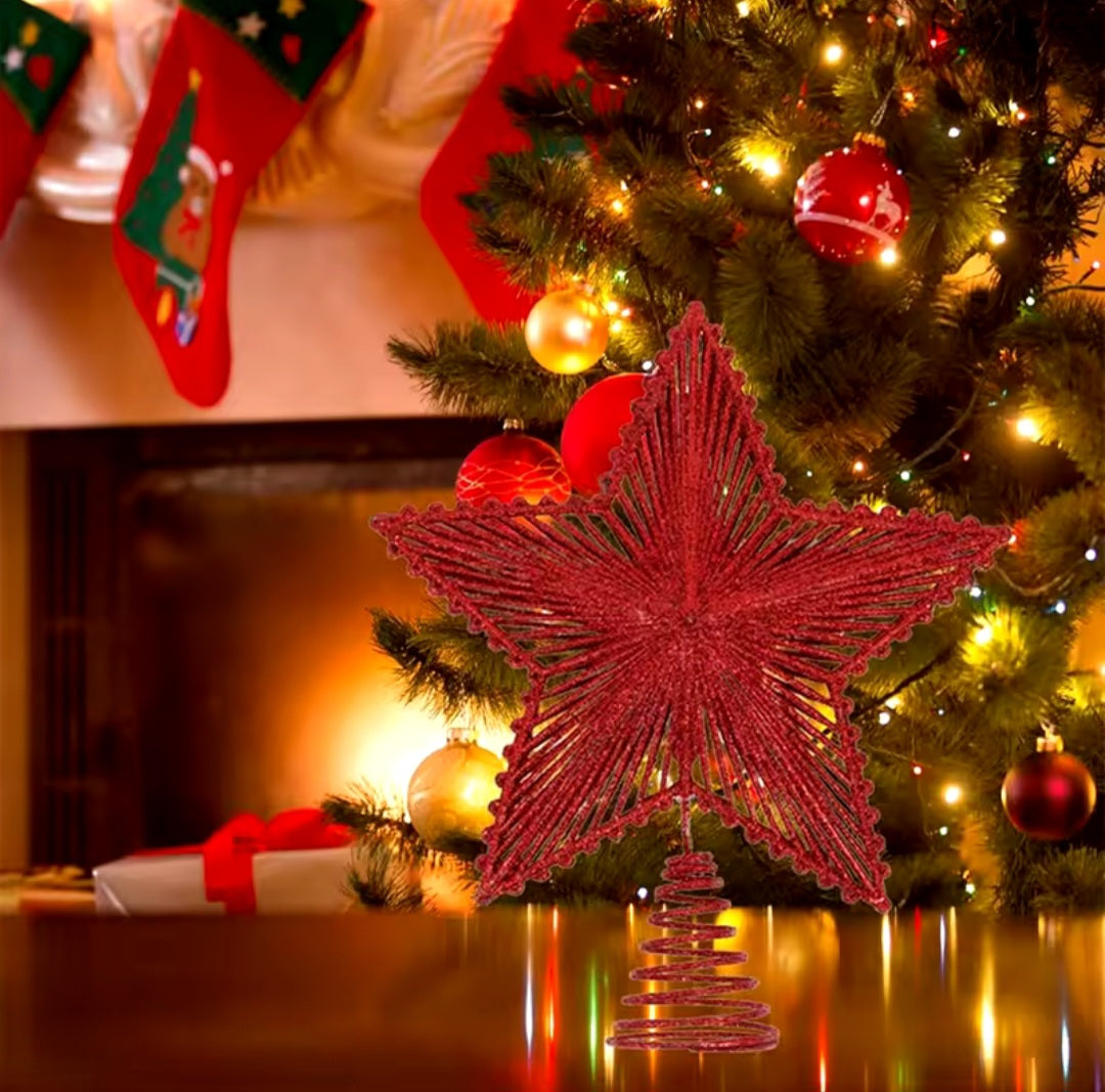 Glitter Star Xmas Tree Topper